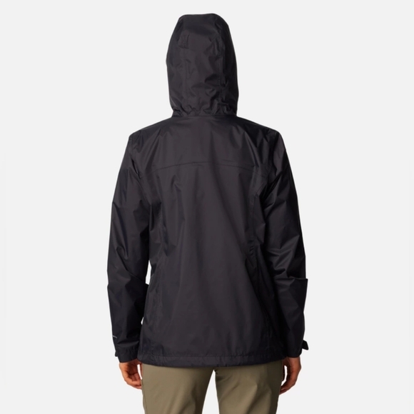 Columbia Women’s Black Arcadi II Hooded Waterproof Rain Jacket Mesh Lined Size S - Picture 6 of 16